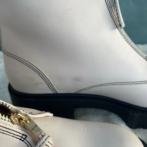 GUC Coach Womens Liza Leather Boots. Size 7.5B Color Chalk - Picture 10 of 13